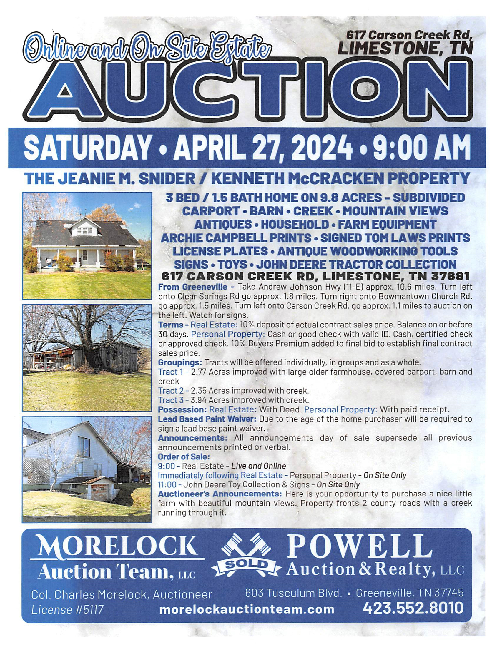 More lock Limestone #1 Powell Auction & Realty