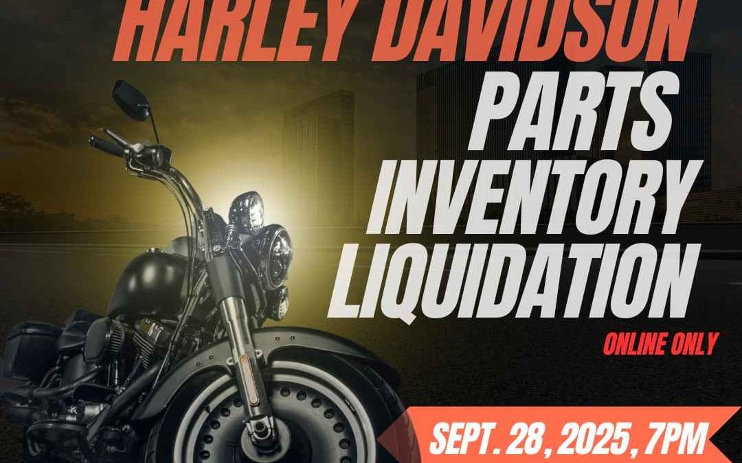 2ND CHANCE HARLEY DAVIDSON PARTS INVENTORY LIQUIDATION -SEPTEMBER 28,2025- Online Only Bidding – 7pm EST