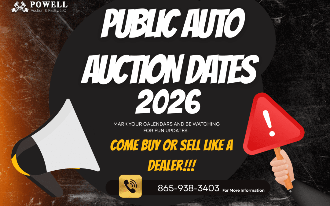 PUBLIC AUTO AUCTION – MARK YOUR CALENDARS- 2026 DATES