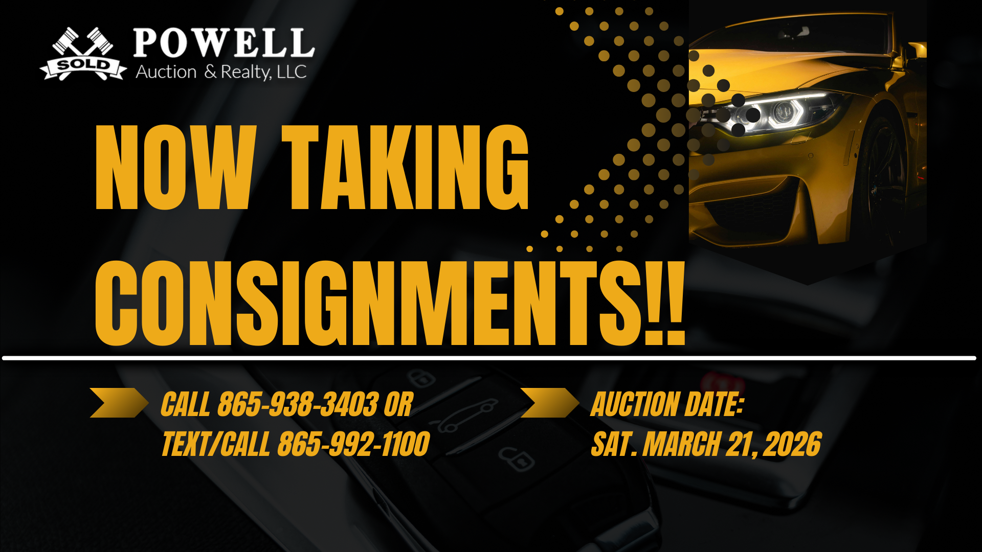 now taking consignments-32126 Powell Auction & Realty