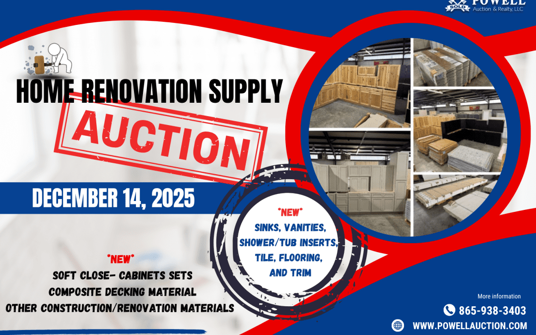 HOME RENOVATION SUPPLY AUCTION – DECEMBER 14, 2025- Online Only Bidding – 7pm ET