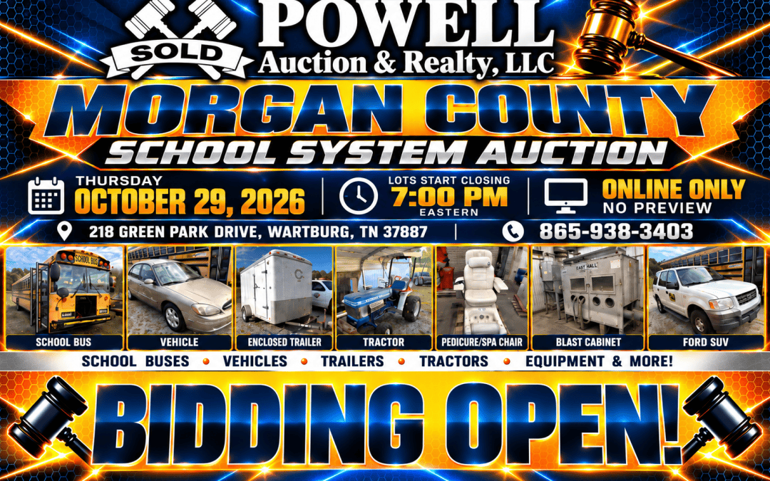 MORGAN COUNTY CONSIGNMENT AUCTION –10.29.26- LOTS START CLOSING AT 7:00PM- ONLINE ONLY!!